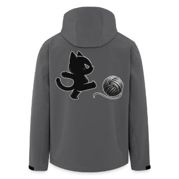 Wütende Katze tritt Wollknäuel – Lustiges Katzenmo - Men’s Recycled Softshell Jacket by Stanley/Stella - anthracite - Back - AI Model Male 185 light (185cm)