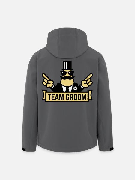 Team Groom (Pointing Stag Night Bachelor Party 3C) - Men’s Recycled Softshell Jacket by Stanley/Stella - anthracite