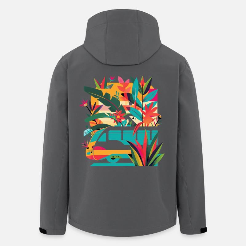 Eisenbahn Comic - Recycelte Männer Softshell-Jacke von Stanley/Stella - Anthrazit