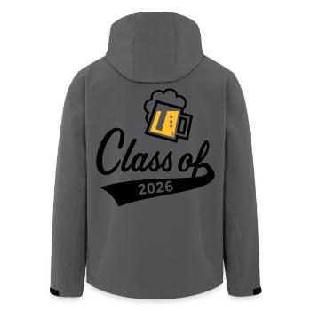 Class Of 2026 (Abschlussklasse / Bier / 2C POS) - Recycelte Männer Softshell-Jacke von Stanley/Stella - Anthrazit - Hinten - AI Model Male 185 light (185cm)