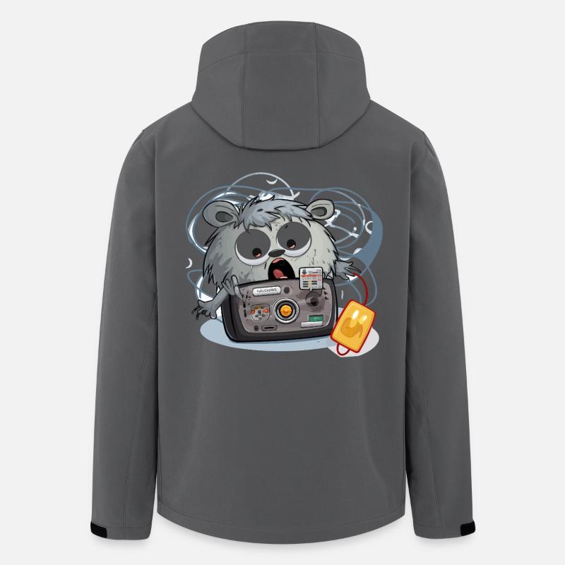 Kamera Panda Chaos - Recycelte Männer Softshell-Jacke von Stanley/Stella - Anthrazit