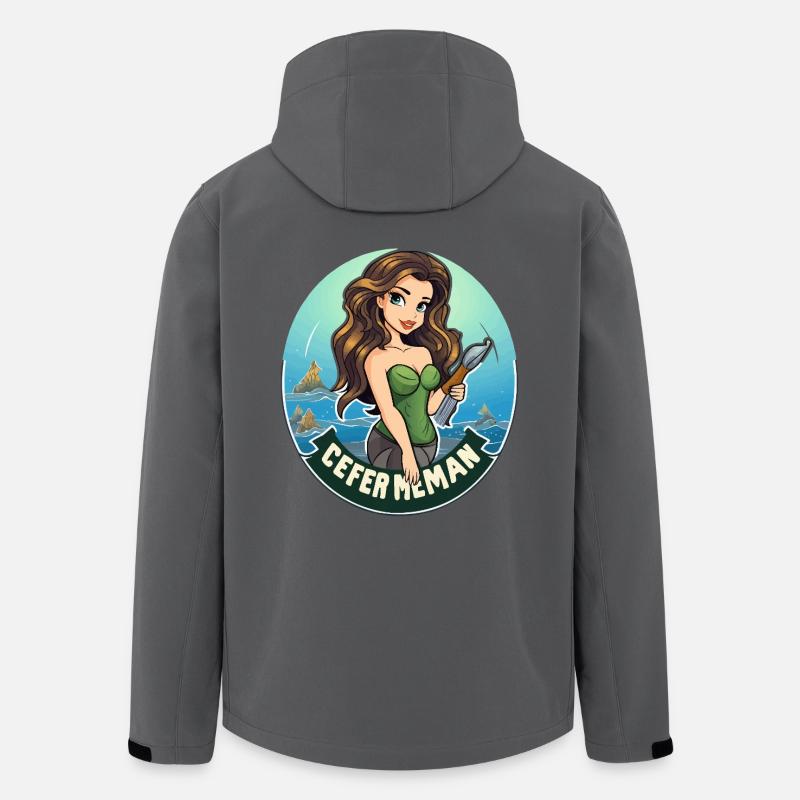 Meeresheldin Badge Motiv - Recycelte Männer Softshell-Jacke von Stanley/Stella - Anthrazit