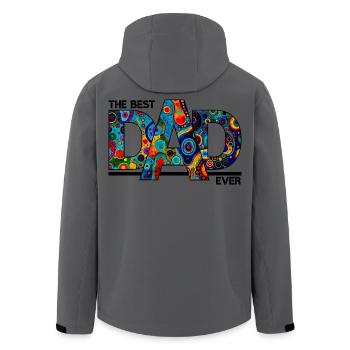 The Best Dad Ever - Colorful Bold Typography - Men’s Recycled Softshell Jacket by Stanley/Stella - anthracite - Back - AI Model Male 185 light (185cm)