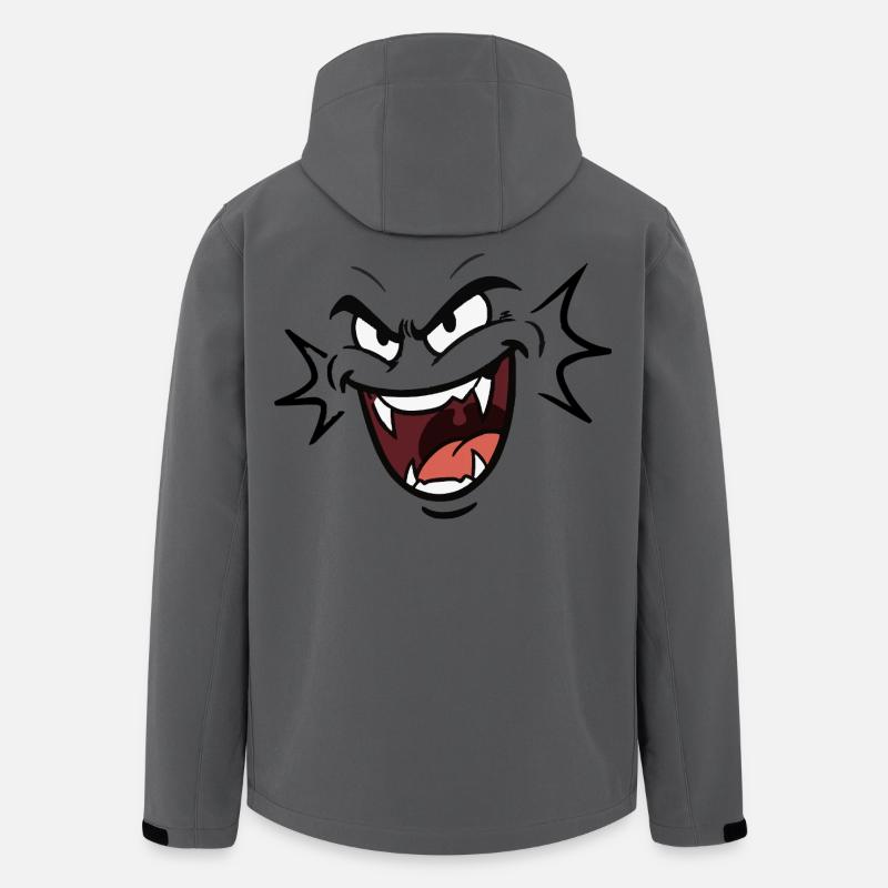Funny vampire face laughing pattern comic - Men’s Recycled Softshell Jacket by Stanley/Stella - anthracite