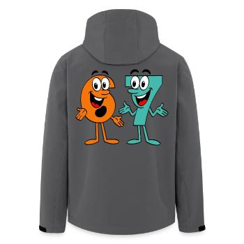 Six Seven Cartoon - Men’s Recycled Softshell Jacket by Stanley/Stella - anthracite - Back - AI Model Male 185 light (185cm)