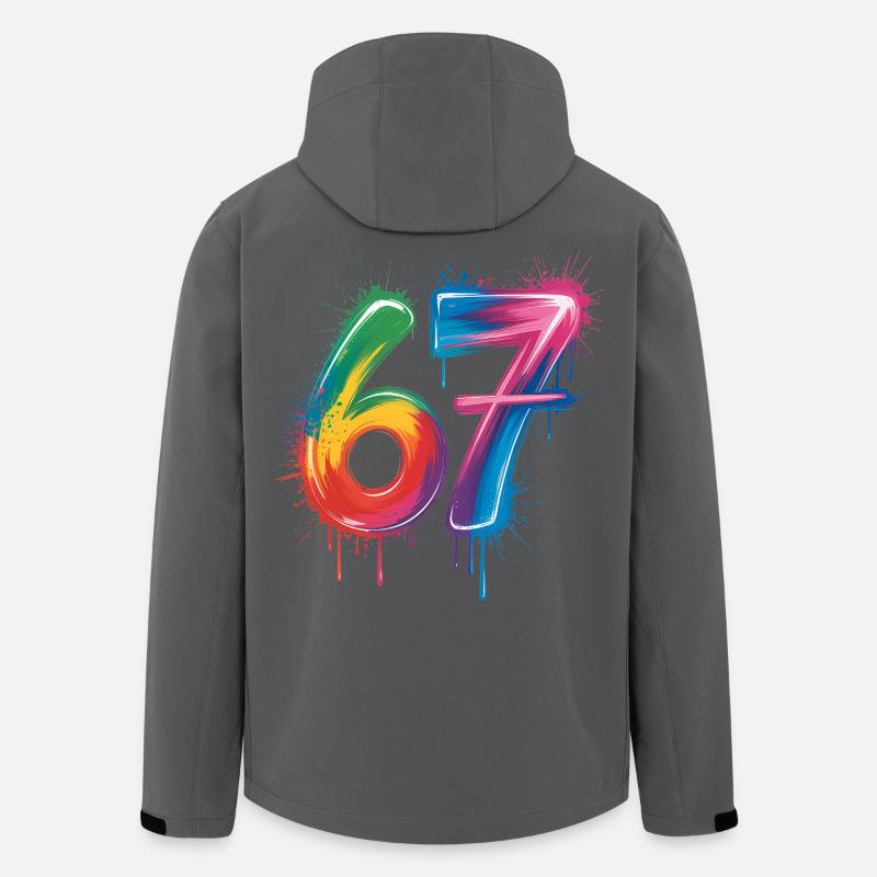 Six Sept Couleur Éclaboussure - Veste softshell homme en polyester recyclé Stanley/Stella - charbon