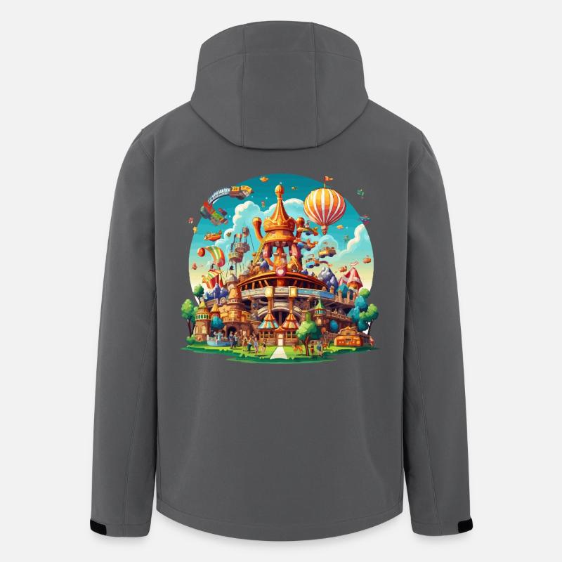 Fantasy Park Airship Carousel - Men’s Recycled Softshell Jacket by Stanley/Stella - anthracite