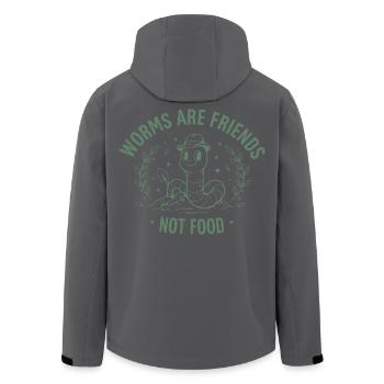 Worms are friends - Men’s Recycled Softshell Jacket by Stanley/Stella - anthracite - Back - AI Model Male 185 light (185cm)