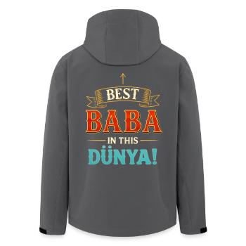 Best Baba in this Dünya - Bunter Vater Spruch - Recycelte Männer Softshell-Jacke von Stanley/Stella - Anthrazit - Hinten - AI Model Male 185 light (185cm)