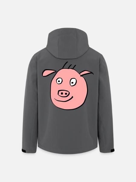 Visage de cochon mignon - Veste softshell homme en polyester recyclé Stanley/Stella - charbon