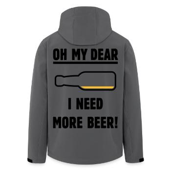 Oh My Dear – I Need More Beer! (Beer / POS 2C) - Men’s Recycled Softshell Jacket by Stanley/Stella - anthracite - Back - AI Model Male 185 light (185cm)