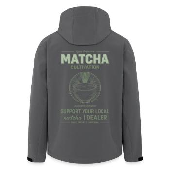Kyoto Matcha Cultivation Support Your Local Matcha - Men’s Recycled Softshell Jacket by Stanley/Stella - anthracite - Back - AI Model Male 185 light (185cm)