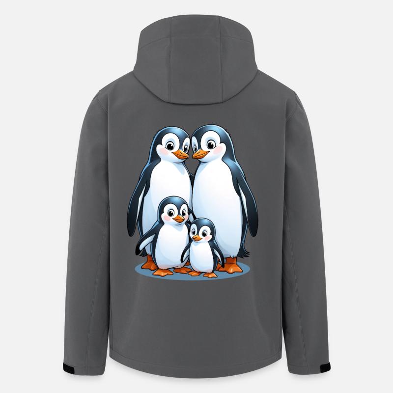 Pinguin-Familie im Eisglanz - Recycelte Männer Softshell-Jacke von Stanley/Stella - Anthrazit