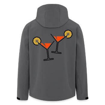 2 Cocktail Glasses / Cocktail / Martini + (Orange) - Men’s Recycled Softshell Jacket by Stanley/Stella - anthracite - Back - AI Model Male 185 light (185cm)