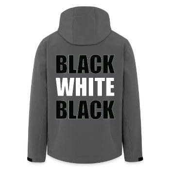 Black Is White Is Black – Minimal Typography - Recycelte Männer Softshell-Jacke von Stanley/Stella - Anthrazit - Hinten - AI Model Male 185 light (185cm)