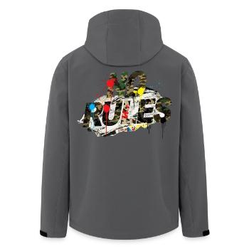 No Rules Camouflage Graffiti Street Style - Men’s Recycled Softshell Jacket by Stanley/Stella - anthracite - Back - AI Model Male 185 light (185cm)