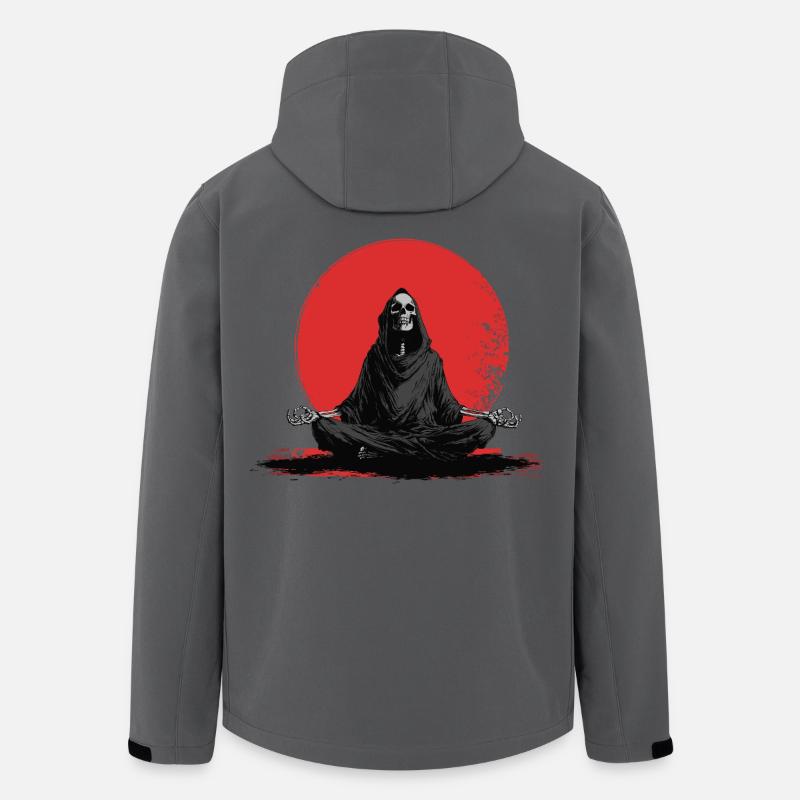 Sensenmann Meditation vor roter Sonne - Recycelte Männer Softshell-Jacke von Stanley/Stella - Anthrazit