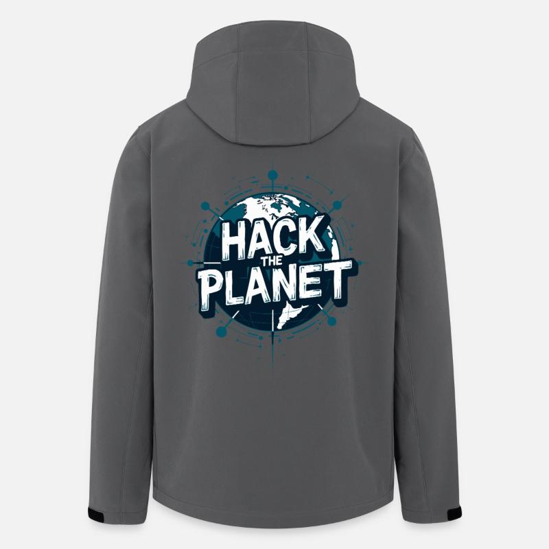 Motivo Globe Hack – Planetary Techstyle - Giacca softshell uomo in poliestere riciclato di Stanley/Stella - antracite