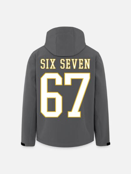 67 Six Seven - viral Meme - College - Recycelte Männer Softshell-Jacke von Stanley/Stella - Anthrazit