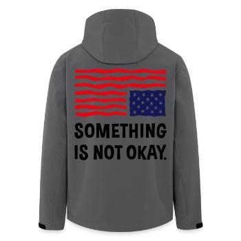 Something Is Not Okay. (US Flag Upside Down) - Men’s Recycled Softshell Jacket by Stanley/Stella - anthracite - Back - AI Model Male 185 light (185cm)