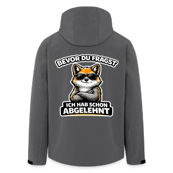Before you ask: I've already rejected fox - Men’s Recycled Softshell Jacket by Stanley/Stella - anthracite - Back - AI Model Male 185 light (185cm)