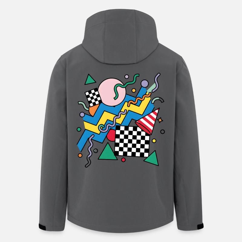 Geometric Neon Punk Pattern - Men’s Recycled Softshell Jacket by Stanley/Stella - anthracite