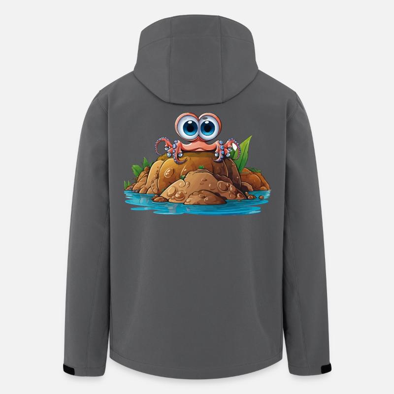 Kieselkrabbe mit Kulleraugen - Recycelte Männer Softshell-Jacke von Stanley/Stella - Anthrazit