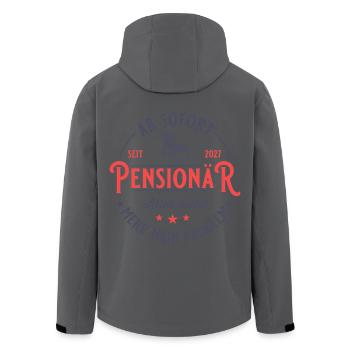 Retirement Age 2027 Deck Chair Vintage Pensioner - Men’s Recycled Softshell Jacket by Stanley/Stella - anthracite - Back - AI Model Male 185 light (185cm)