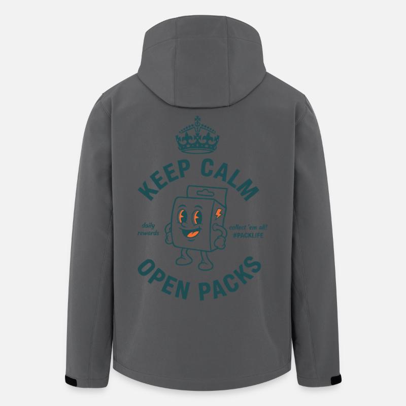 Keep Calm Open Packs Sammelkarten-Packlife - Recycelte Männer Softshell-Jacke von Stanley/Stella - Anthrazit