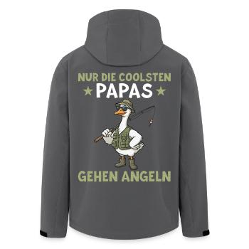 Angler Papa Gans: Lustiges Fischerei Vatertag - Recycelte Männer Softshell-Jacke von Stanley/Stella - Anthrazit - Hinten - AI Model Male 185 light (185cm)