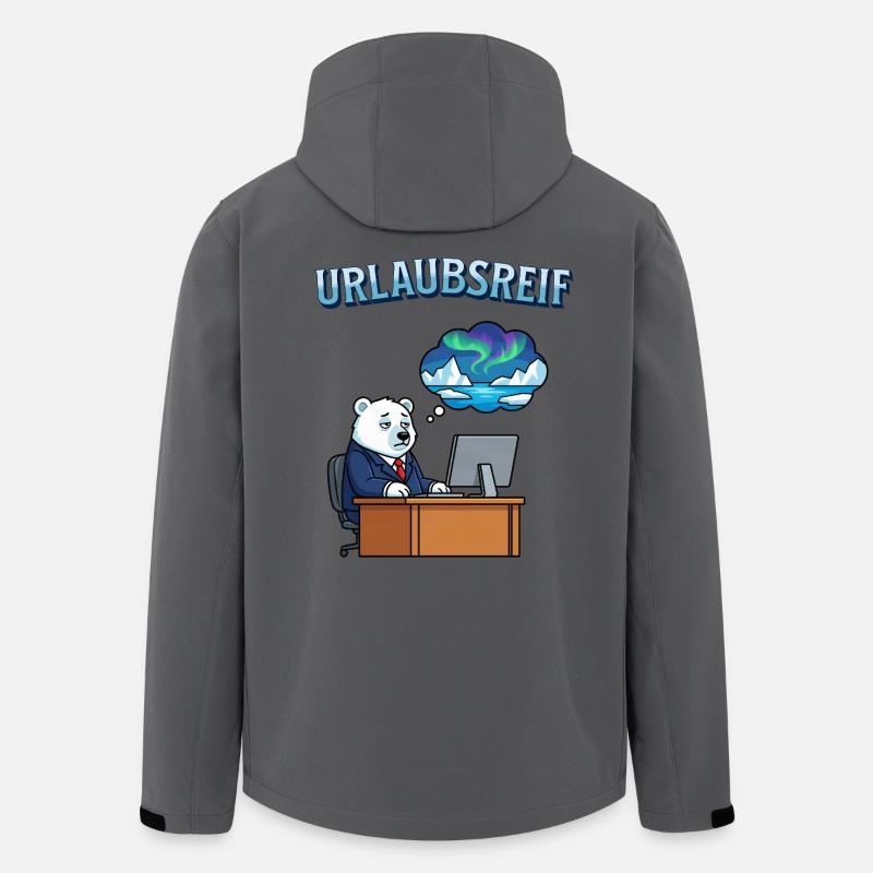 Urlaubsreif Eisbär am Schreibtisch - Recycelte Männer Softshell-Jacke von Stanley/Stella - Anthrazit