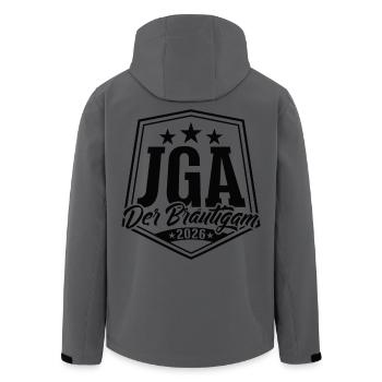 JGA 2026 Der Bräutigam Junggesellenabschied - Recycelte Männer Softshell-Jacke von Stanley/Stella - Anthrazit - Hinten - AI Model Male 185 light (185cm)