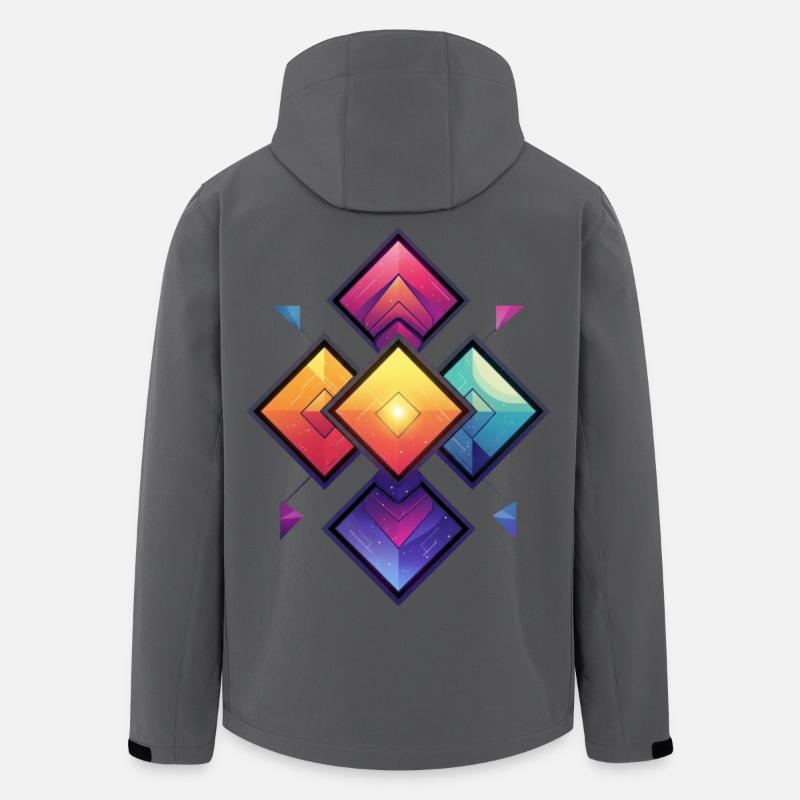 Regenbogen Diamant Kaleido - Recycelte Männer Softshell-Jacke von Stanley/Stella - Anthrazit