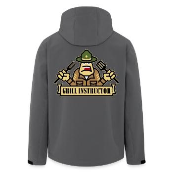 Grill Instructor (Grillen / BBQ / Barbecue / Outl) - Recycelte Männer Softshell-Jacke von Stanley/Stella - Anthrazit - Hinten - AI Model Male 185 light (185cm)