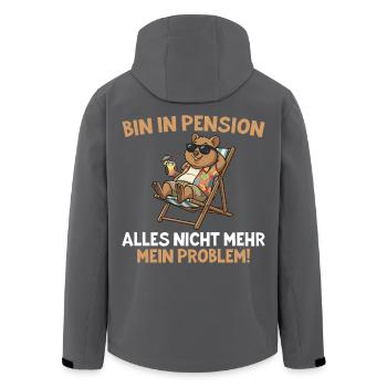 Pensionär Chilliges Quokka im Liegestuhl - Recycelte Männer Softshell-Jacke von Stanley/Stella - Anthrazit - Hinten - AI Model Male 185 light (185cm)