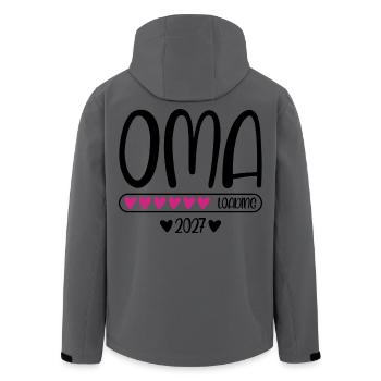 Oma 2027 loading mit Herzchen Ladebalken - Recycelte Männer Softshell-Jacke von Stanley/Stella - Anthrazit - Hinten - AI Model Male 185 light (185cm)