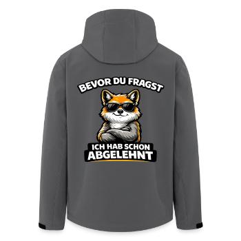 Before you ask: Rejected! Fox with sunglasses - Men’s Recycled Softshell Jacket by Stanley/Stella - anthracite - Back - AI Model Male 185 light (185cm)