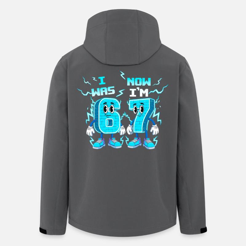  was 6 Now Im 7 Six Seven 6 7 Meme  - Recycelte Männer Softshell-Jacke von Stanley/Stella - Anthrazit