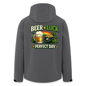 Beer Luck Perfect Day - Men’s Recycled Softshell Jacket by Stanley/Stella - anthracite - Back - AI Model Male 185 light (185cm)