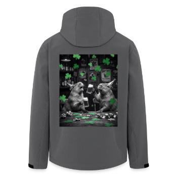 St Patrick Capybara Toast im Pub - Recycelte Männer Softshell-Jacke von Stanley/Stella - Anthrazit - Hinten - AI Model Male 185 light (185cm)