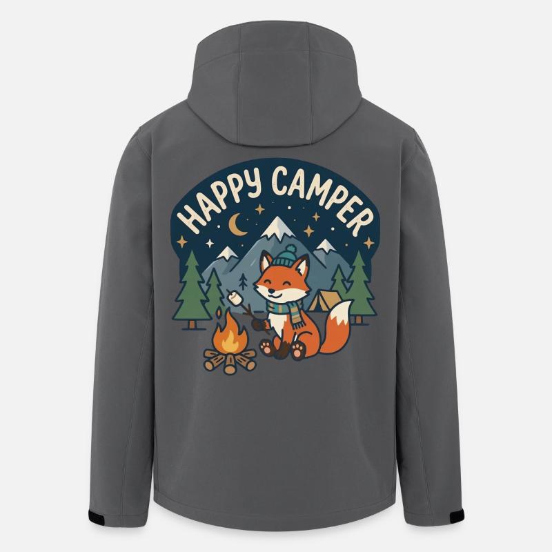 Happy Camper Fox Night Camp - Recycelte Männer Softshell-Jacke von Stanley/Stella - Anthrazit