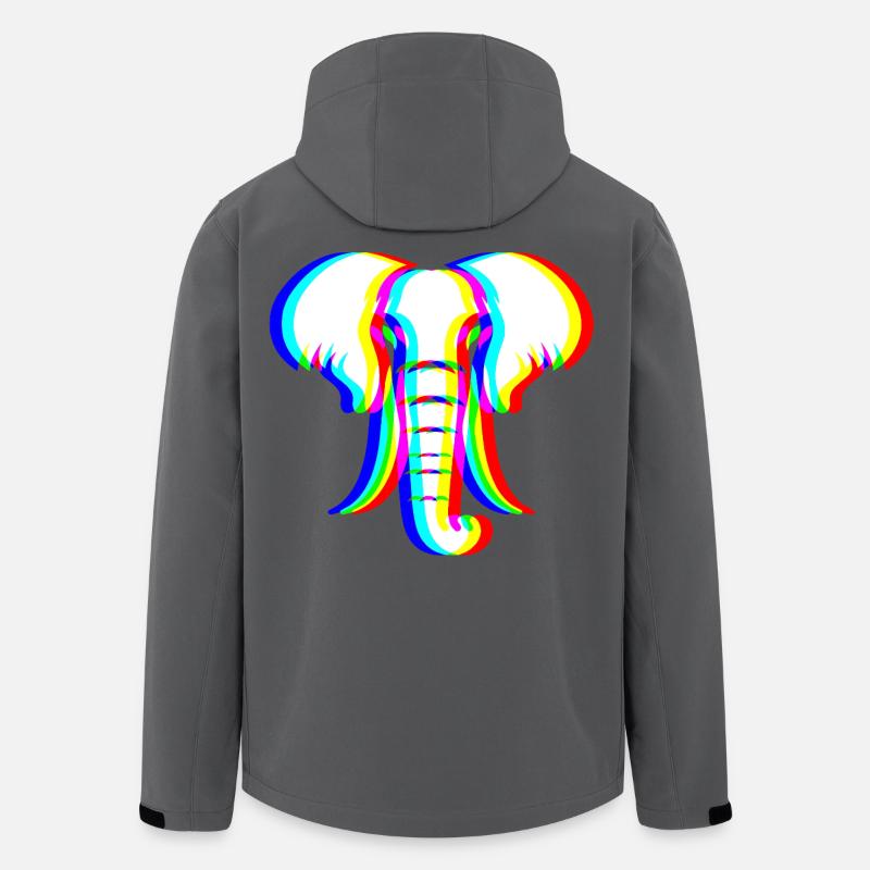 Elephant Vaporwave Lover Animal - Recycelte Männer Softshell-Jacke von Stanley/Stella - Anthrazit