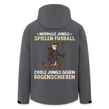 Bogenschießen Jungen Wiesel Bogensport Geschenk - Recycelte Männer Softshell-Jacke von Stanley/Stella - Anthrazit - Hinten - AI Model Male 185 light (185cm)