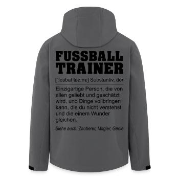 Lustige Definition Fußballtrainer Geschenk - Recycelte Männer Softshell-Jacke von Stanley/Stella - Anthrazit - Hinten - AI Model Male 185 light (185cm)