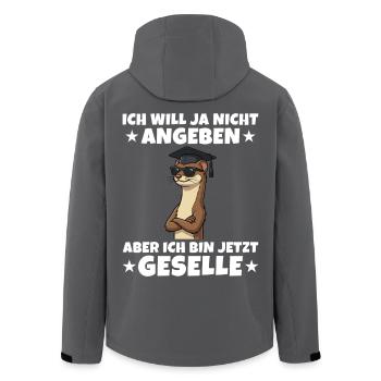 Gesellenprüfung Wiesel Ausbildung Abschluss - Recycelte Männer Softshell-Jacke von Stanley/Stella - Anthrazit - Hinten - AI Model Male 185 light (185cm)