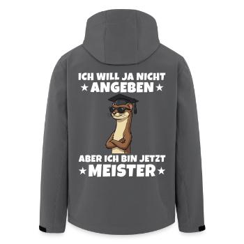 Meisterprüfung Wiesel Fortbildung Abschluss - Recycelte Männer Softshell-Jacke von Stanley/Stella - Anthrazit - Hinten - AI Model Male 185 light (185cm)
