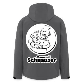 Mann mit Schnauzer (Oberlippenbart) - Recycelte Männer Softshell-Jacke von Stanley/Stella - Anthrazit - Hinten - AI Model Male 185 light (185cm)