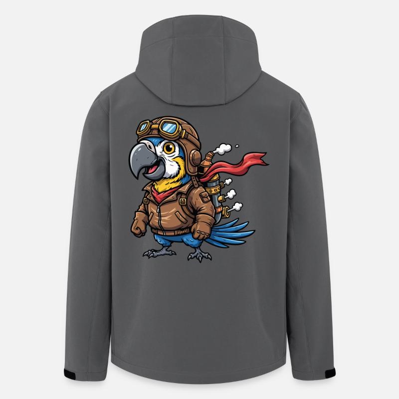 Parrot Aviator Steampunk Flight Adventure - Men’s Recycled Softshell Jacket by Stanley/Stella - anthracite