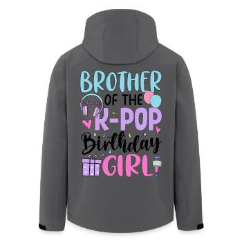 Frère de la fille d’anniversaire de K Pop - Veste softshell homme en polyester recyclé Stanley/Stella - charbon - Dos - AI Model Male 185 light (185cm)