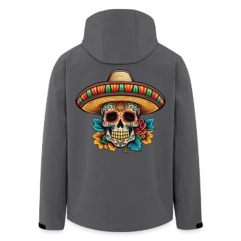 Sugar Skull Floral Sombrero - Men’s Recycled Softshell Jacket by Stanley/Stella - anthracite - Back - AI Model Male 185 light (185cm)